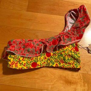 NWT Roller Rabbit Rhody Ruffle One Shoulder Yellow, XS